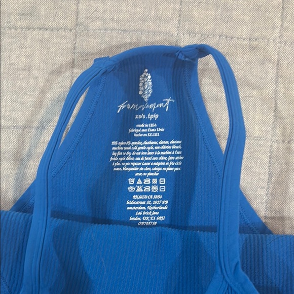 Blue Ribbed Tank Top - Picture 2 of 4